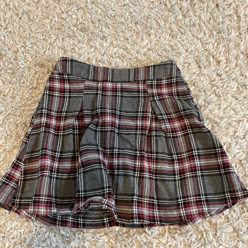 Dillards Copper Key Pleated Plaid Skirt